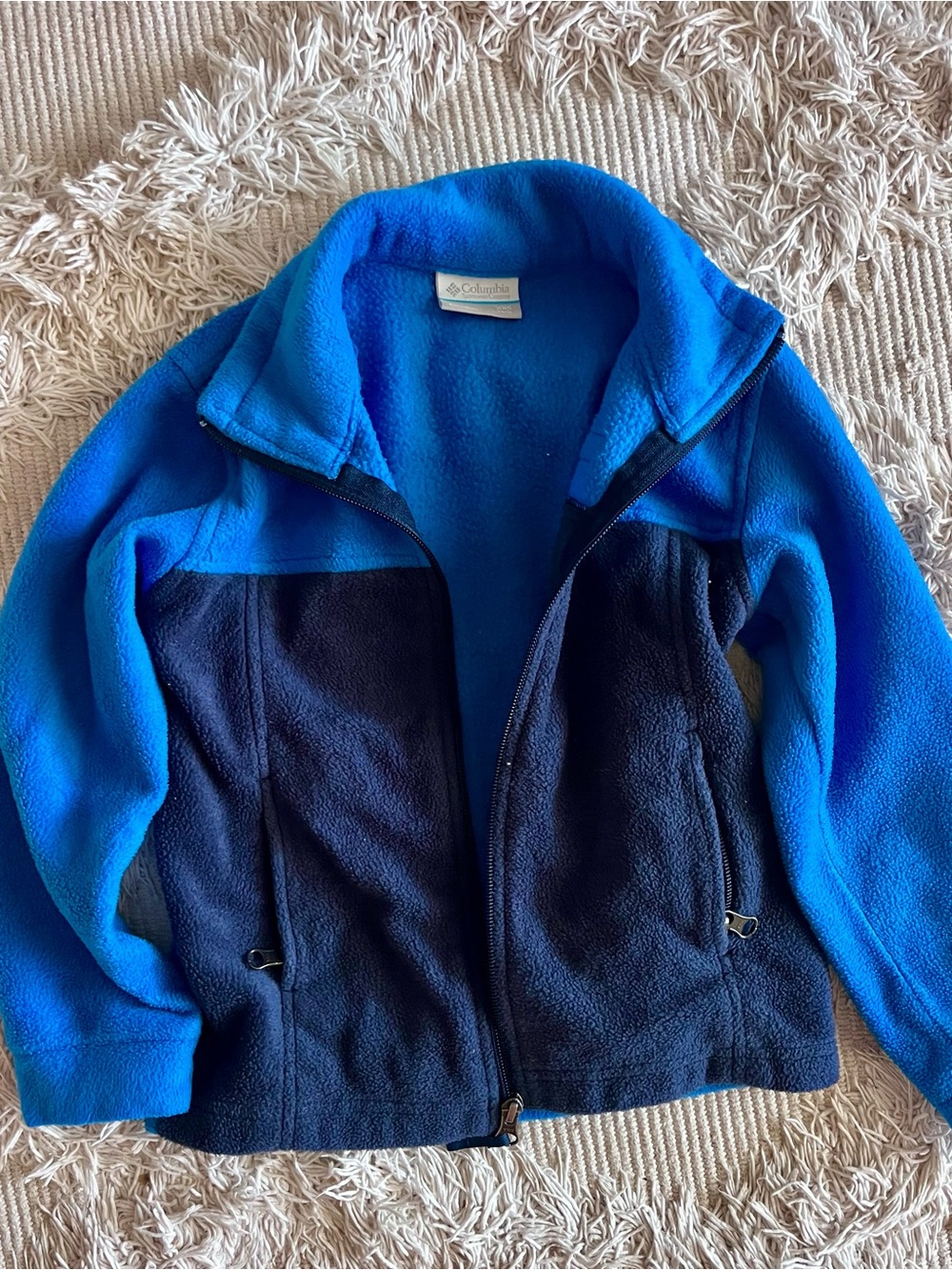 Columbia boys full zip fleece jacket blue xxs 4/5